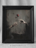 Romantic Gothic Skeleton Lovers Printable Dark Valentines Art, Dark Academia Floral Rose Couples Love Wall Decor 686 Love Romance Flower