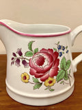 Vintage Spode Fleur S3642 English Milk Jug / Creamer Ð Floral Rose Design, Pink Edging, Spode Mark flower spore