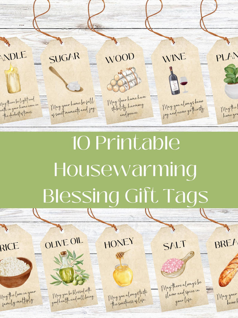 Printable Housewarming Blessing Gift Tags for New Homeowners Gift Baskets, Gift for Friends, First Home Gift, First Home Gift house warming flower