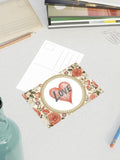 Love Heart Floral Postcards | 10 Pack Love Romance Flower