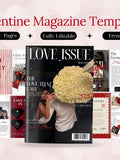 Valentine Magazine Template for Couples | Editable Canva Couple Magazine | Anniversary & Valentine Memory Gift for Boyfriend Girlfriend Love Romance Flower