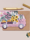Flower Truck Birthday Card | Flowers Birthday Card | Friend Birthday Card | Mum Birthday Card birthday flower