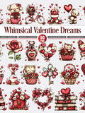 Whimsical Valentine Clipart Set Romantic Love Illustrations Love Romance Flower