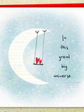 Moon and Hearts Anniversary Card, Romantic Valentine's Day Gift ANNIVERSARY