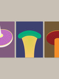 Mushrooms II  > set of three 9" _ 12" prints flower spore