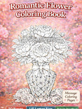 Romantic Flower Coloring Book 30 Love Quote Pages Printable Love Romance Flower