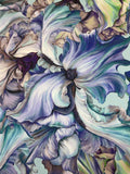 Pure silk charmeuse high quality premium Italian fabric/ Designer floral print/ Alta moda luxury textile natural fabric by the yard silk flower