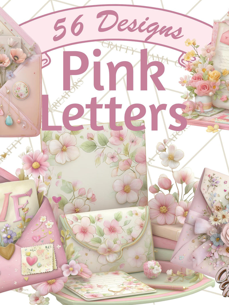 56 Png Pink Romantic Letter Clipart, Love Notes Clip Art PNG, Floral Envelopes, Watercolor Stationery, Playful Vintage Romance Love Romance Flower