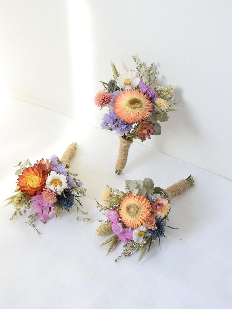 Wildflower Meadow Dried Flower Wedding Boutonniere wedding flower