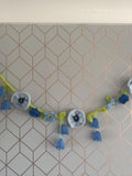 Blue Flower Garland Knitting Pattern / Knitted Pansy Rose Bluebell Bunting / Spring wall hanging / Summer Home decor / House Warming Gift house warming flower