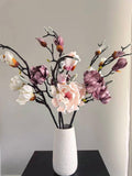 Real Touch Magnolia Artificial flower Silk Magnolia Branches Blooms, Dinner Wedding Arrangement, Fake Flower Faux Magnolia Home Decoration FLOWER DELIVERY