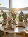 Handmade Crochet Flower Pot | Smiling Plant Plush | Cozy Home Decor Gift FLOWER DELIVERY