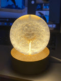 Handmade Natural Flowers Resin Lamp, Epoxy Crystal Ball Small Night Light, Valentine's Day Gifts house warming flower