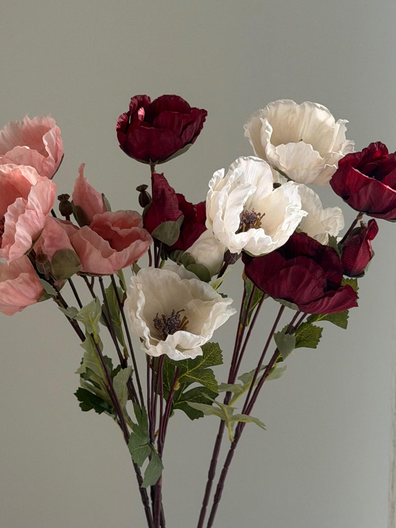 Faux Matilija Poppy, Icelandic Poppies, Silk Poppy Flower For DIY Floral bouquet, Poppies Floral Arrangement for Wedding, Artificial Flower silk flower