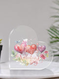 Floral Heart Acrylic Valentine's Day Plaque Ð Romantic Keepsake Decor Love Romance Flower