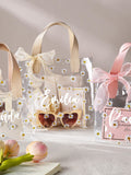 Personalized Flower Girl Handbag, Custom Name Gift Bag, Daisy Flower Transparent Gift Bag, Daisy Bag with Handles, Wedding Party Favor birthday flower