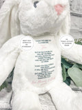Flower Girl Bunny Gift Personalised Poem Teddy: Wedding Keepsake Soft Teddy, Page Boy wedding flower