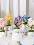 Custom Handmade Crochet Flower in Pot, Personalized Potted Flower, Unique Forever Gift Home Decor ANNIVERSARY