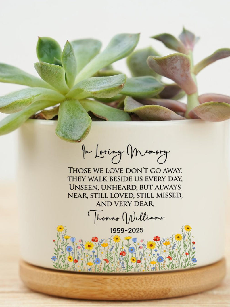 Personalized Memorial Planter with Quote, In Loving Memory Flower Pot, Custom Remembrance Gift for Loss of Loved One sympathy flower