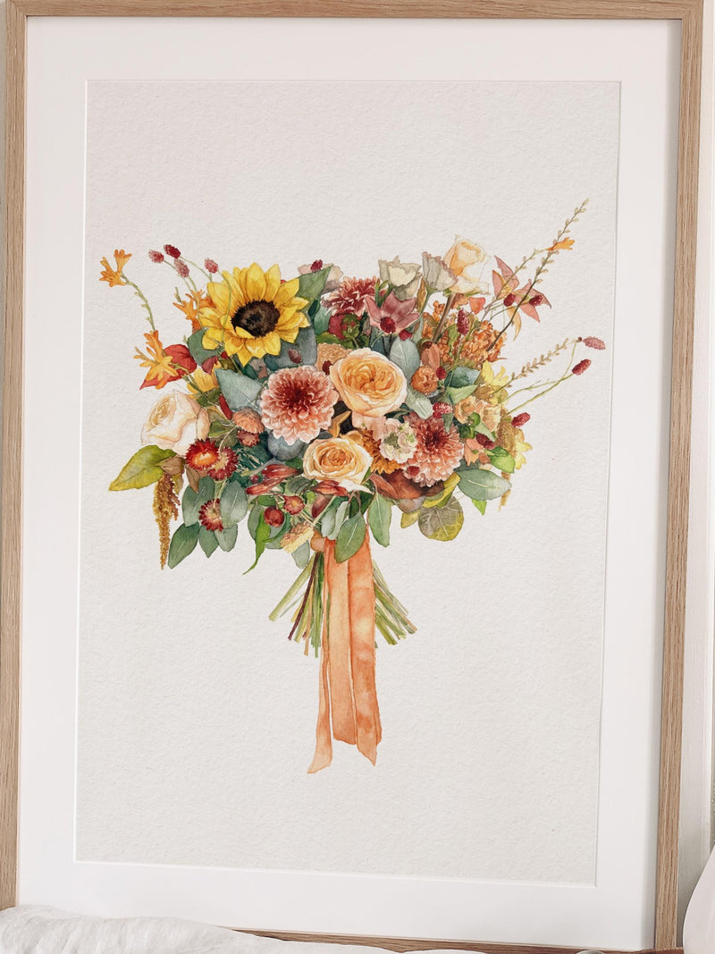 Personalised Wedding Bouquet Illustration, Painting from Photo, Bridal Keepsake, Anniversary Gift, Wedding Gift, Custom Floral Portrait wedding flower