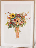 Personalised Wedding Bouquet Illustration, Painting from Photo, Bridal Keepsake, Anniversary Gift, Wedding Gift, Custom Floral Portrait Bouquet