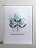 Hydrangea Sympathy Letterpress Greeting Card sympathy flower