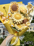 Handmade Crochet Sunflower Bouquet Gift For Her, girlfriend, wife, Birthday, yarn flowers ANNIVERSARY