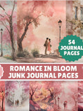 Romance in Bloom Junk Journal Pages | 54 Romantic Valentine's Day Printable Pages with Couples & Floral Accents, Journal, Scrapbook Ephemera Love Romance Flower