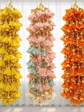 Gota Flower Fabric Tassel Garland - Indian Wedding, Diwali Decor house warming flower