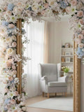 Pastel flower garland, spring wedding arch swag, mirror arrangement, salon floral decor flower spore