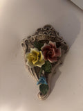 Capodimonte Baroque Style Wall Hanging Ceramic Flower Pocket Vase flower spore