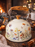 Wildflower Teapot Kettle, Cottagecore Boho Floral Coffee Tea Maker, Bridal Wedding & Housewarming Gift house warming flower