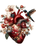 22 Anatomical Heart PNG Clipart, Floral Botanical Gothic Romance Valentine Art for Sublimation Design Love Romance Flower
