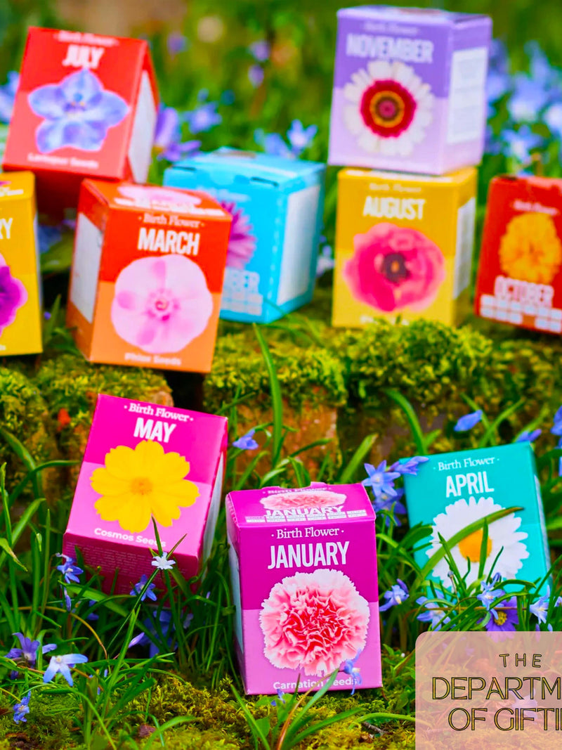 Personalized Birth Flower Grow Kit: Gardening Gift - Custom Bag option birthday flower