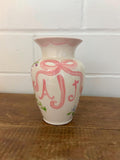 Monogram birthday vase heirloom ceramic birthday flower
