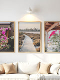Bright Pink Color Bougainvillea Flower Prints Set of 3 Mediterranean Airbnb Decoration Summer Decorative Print House Warming Wallart house warming flower