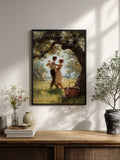 Romantic Canvas, Countryside Art, Whispered Meadow Waltz, Farmhouse Wall Decor, Vintage-Inspired Print Love Romance Flower