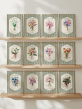 Birth Month Flower Print Set, Vintage Botanical Birthday Flowers, Cottagecore Wall Art (Digital Download) birthday flower