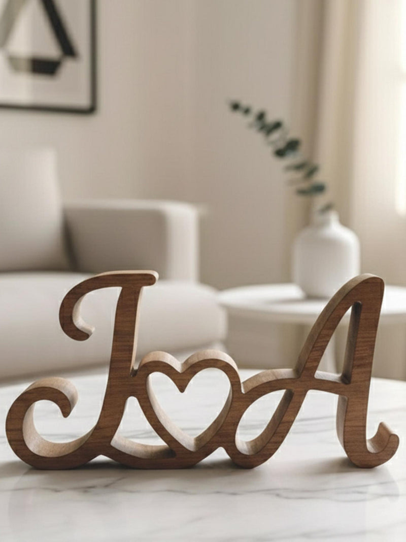 Couples Initials Sign, Personalized Wooden Name Sign, Valentines Day Gift, Couple Initials Wood Plaque, Wedding Anniversary, Engagement Gift ANNIVERSARY