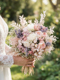 Blush Pink Peony Bridal Bouquet: Baby's Breath Wedding Flowers Bouquet