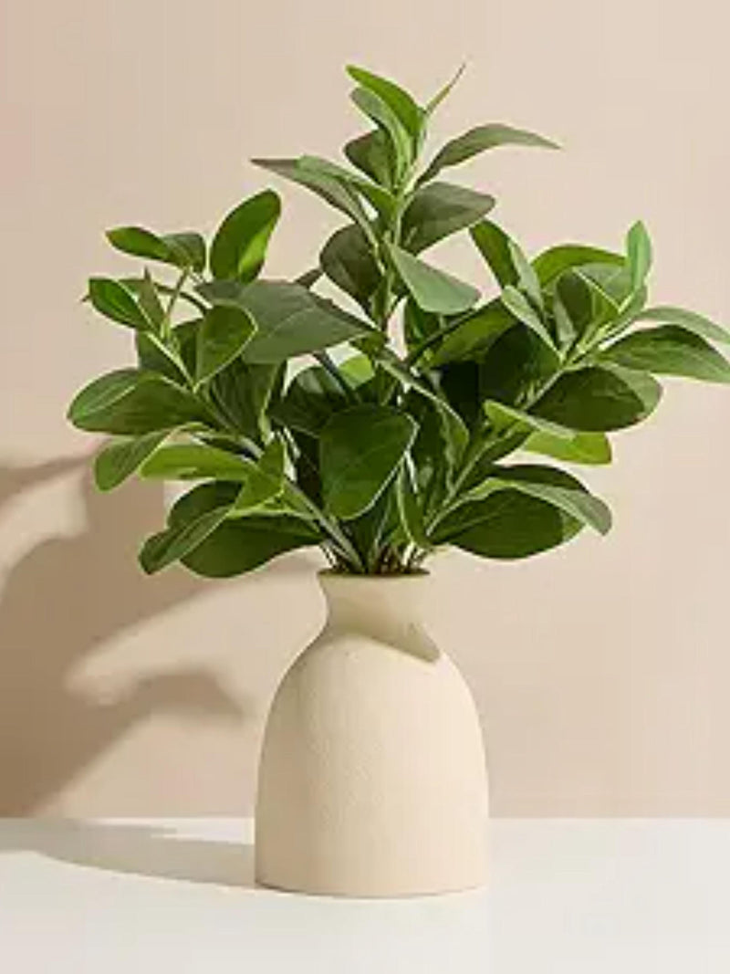 Amore Florals 16Ó Artificial Eucalyptus Stems in Vase Ð Small Realistic Indoor Fake Plant faux plants