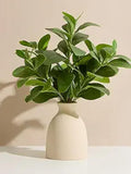 Amore Florals 16Ó Artificial Eucalyptus Stems in Vase Ð Small Realistic Indoor Fake Plant faux plants