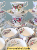Royal Albert Flower of the Month Teacups and Coffee Tea Mugs: January to December birthday flower