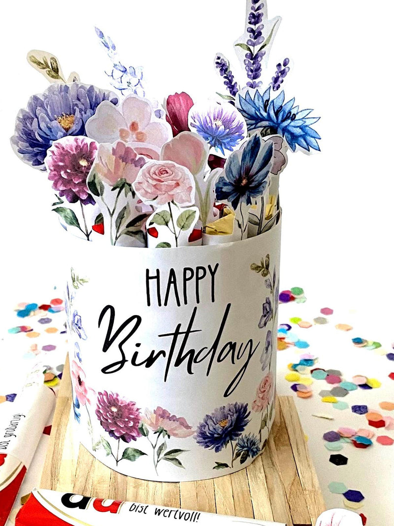 Duplo flower bouquet with 5 bands for the box, birthday gift, party favor, printable template. birthday flower