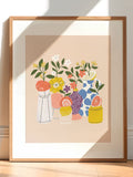 Fruits and Flowers Wall decor | Digital art print | 8x10 print | Home wall decor | Gallery wall art | Botanical print | Trendy flower art house warming flower