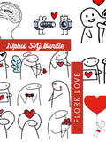 Flork Couple Clipart Bundle (svg, png, jpg, ai, eps, pdf) Love Romance Flower