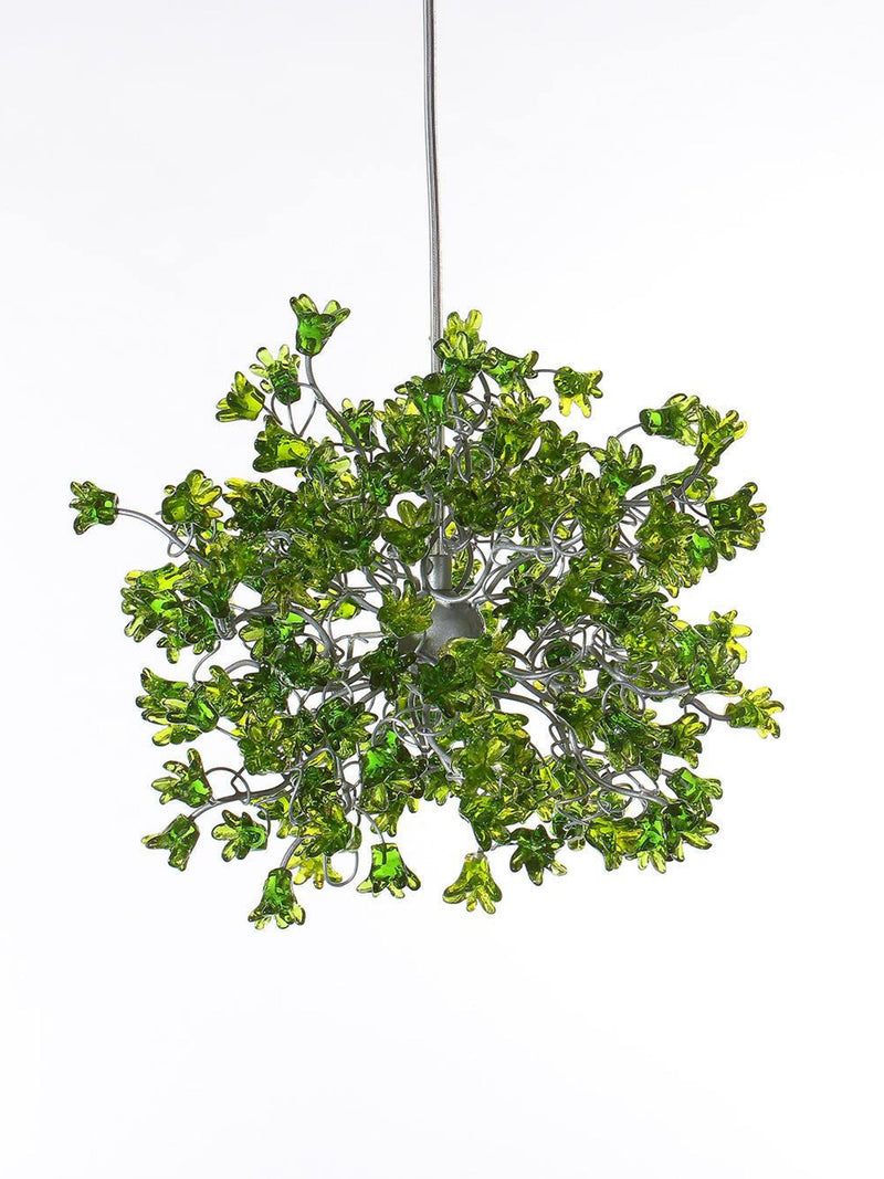 Green Resin Flower Pendant Light: Handmade Floral Ceiling Chandelier Lighting Decor house warming flower