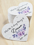 Personalized Seed Paper Heart Funeral Favors: Wildflower Seeds Memorial Favours sympathy flower