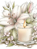 Sympathy Lilies & Candle Memorial Clipart Bundle, 18 Soft Neutral Designs for Condolence Cards and Funeral Prints sympathy flower