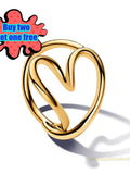 Pandora Style Organically Shaped Heart Ring, Modern Sculptural Love Symbol Jewelry Love Romance Flower